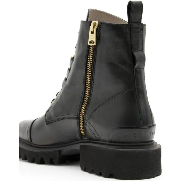 🆕 ALL SAINTS Lydia Ankle Moto Combat Boot 8 Black - Picture 2 of 14